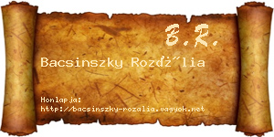 Bacsinszky Rozália névjegykártya