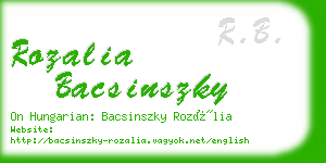 rozalia bacsinszky business card
